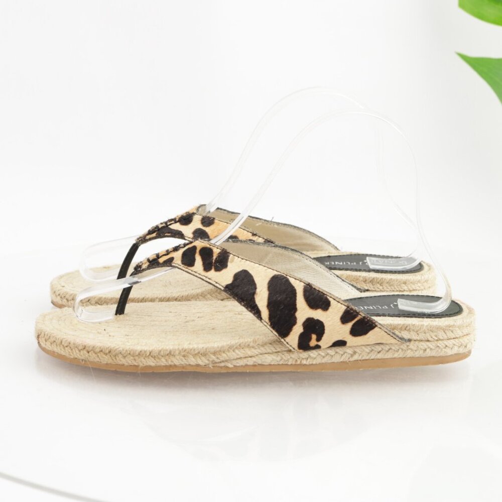 Donald Pliner Womens Kyla Sandal Size 8 Brown Leopard Pony Hair Thong Slide Shoe - Picture 6 of 12